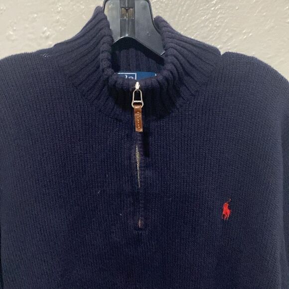 Polo Ralph Lauren 1/4 Zip Pullover Sweater Men's Size Large 100% Cotton - Picture 5 of 5